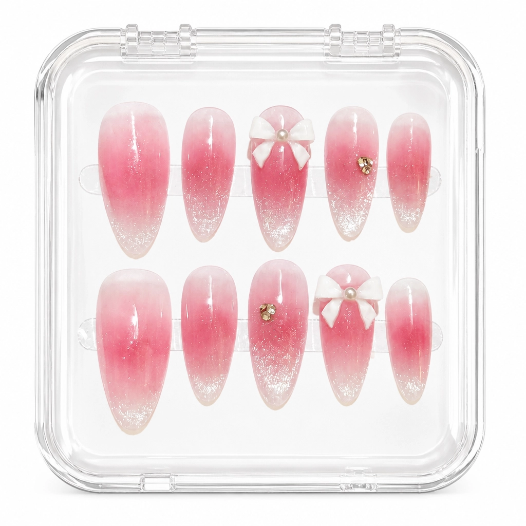 Press-on Nails Wholesale $3.90 Blushing Bow by Yabe Vietnam