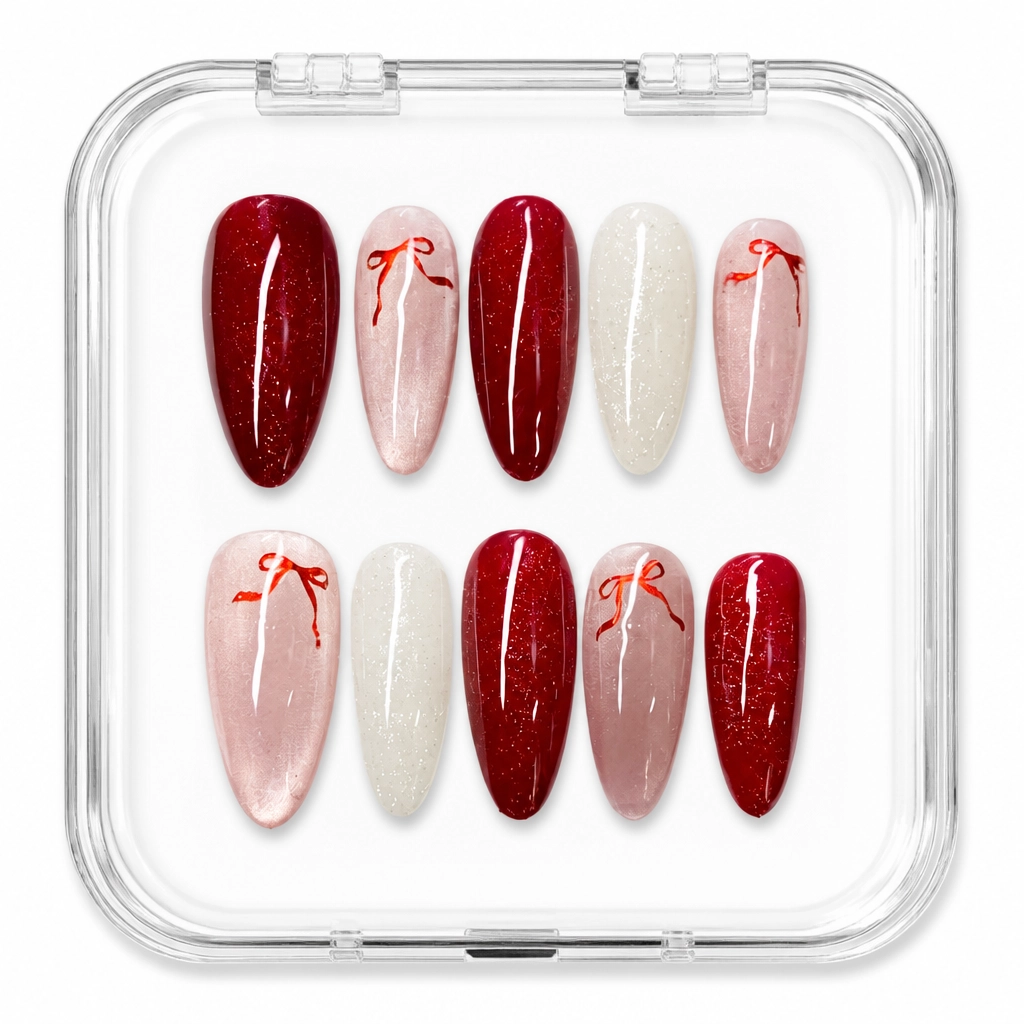 Press-on Nails Wholesale $3.90 Crimson Charm by Yabe Vietnam