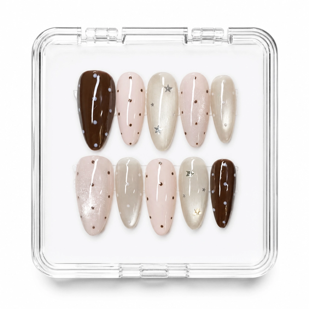 Press-on Nails Wholesale $3.90 Cocoa Starlight by Yabe Vietnam
