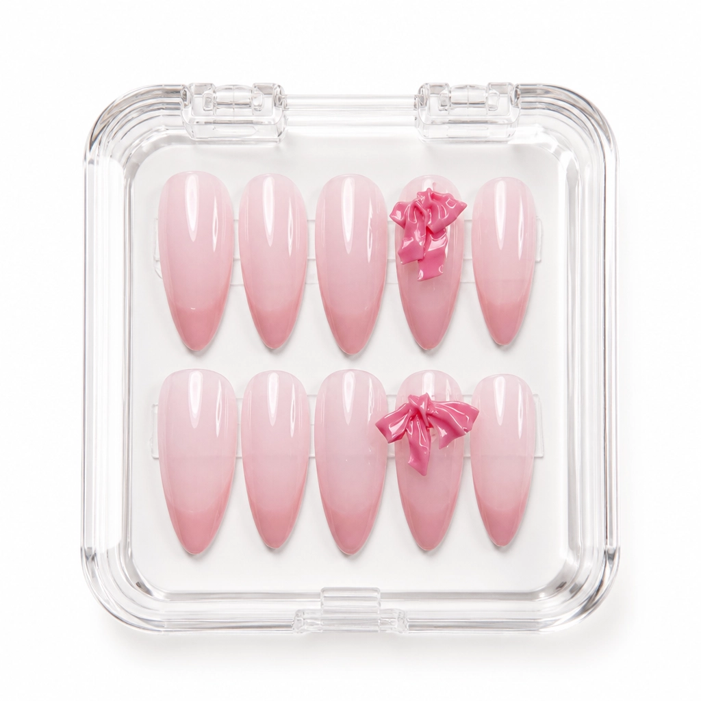 Press-on Nails Wholesale $3.90 Velvet Bow Belle by Yabe Vietnam