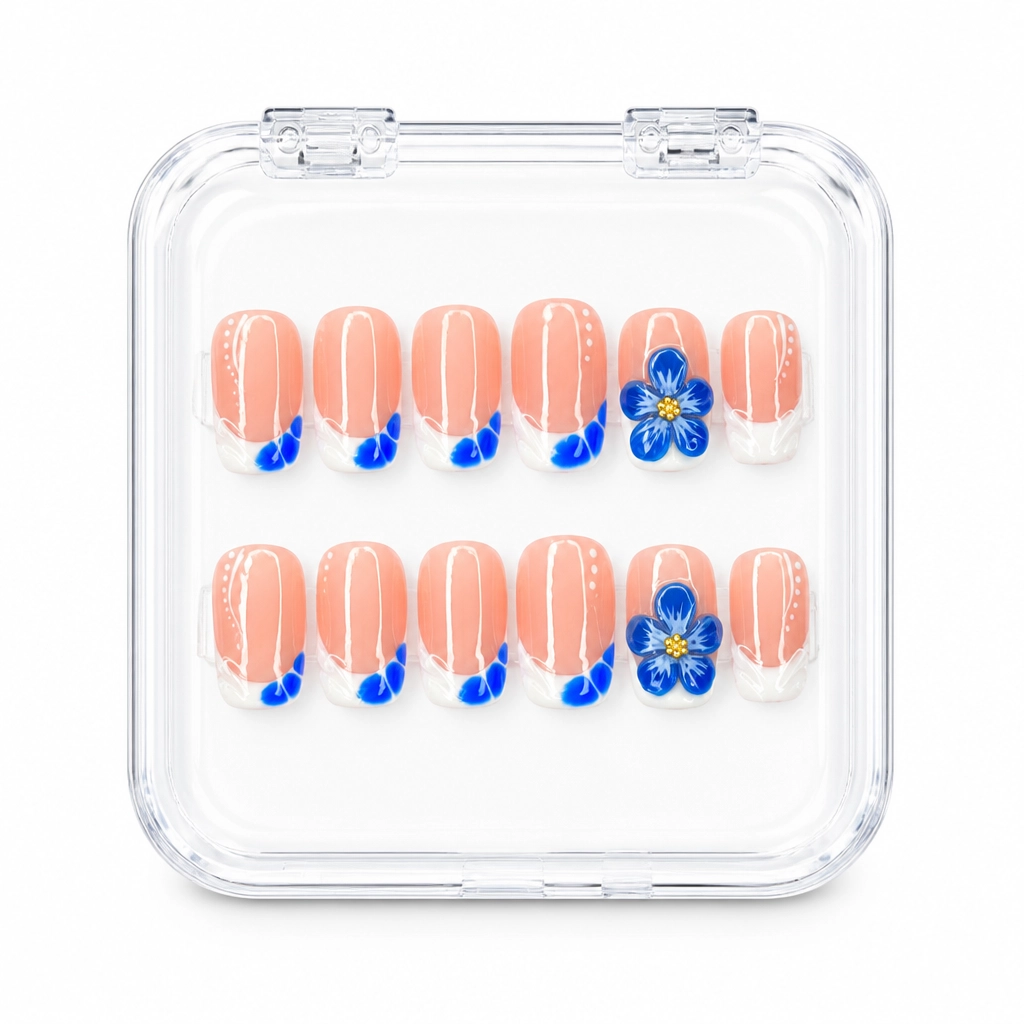 Press-on Nails Wholesale $6.90 Azure Bloom Elegance by Yabe Vietnam