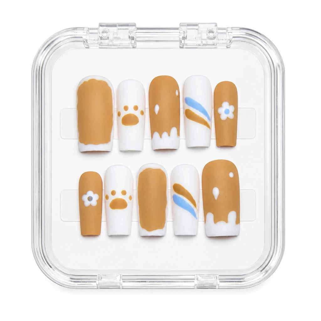Press-on Nails Wholesale $6.90 Caramel Blossom by Yabe Vietnam
