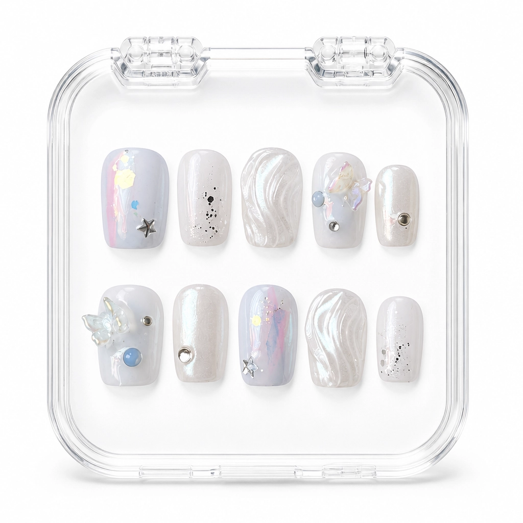 Press-on Nails Wholesale $6.90 Celestial Pearl Whisper by Yabe Vietnam