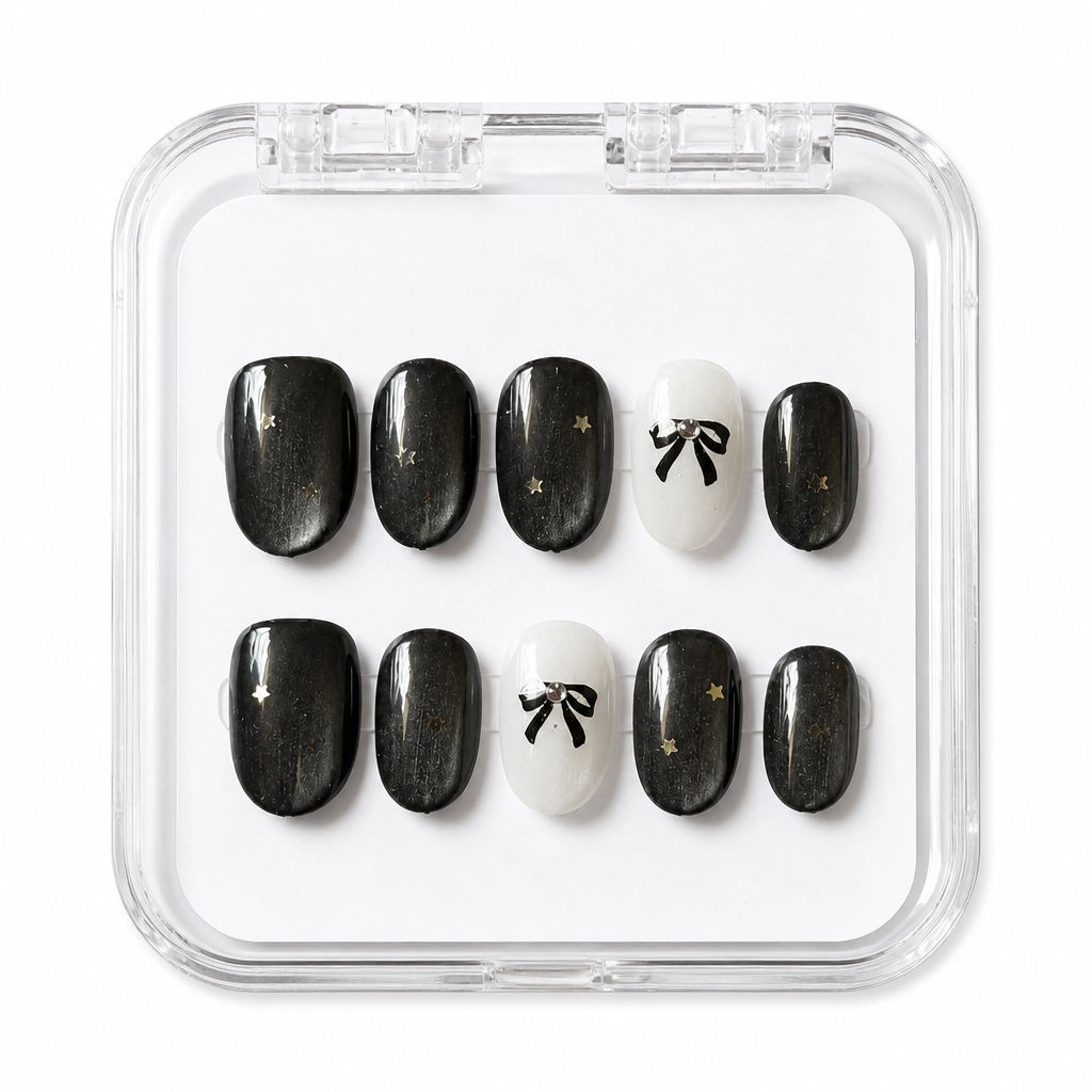 Press-on Nails Wholesale $6.90 Midnight Bow Charm by Yabe Vietnam