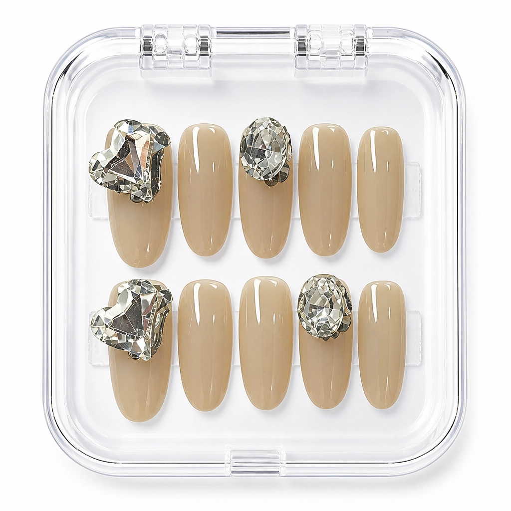 Press-on Nails Wholesale $6.90 Diamond Heart Bliss by Yabe Vietnam