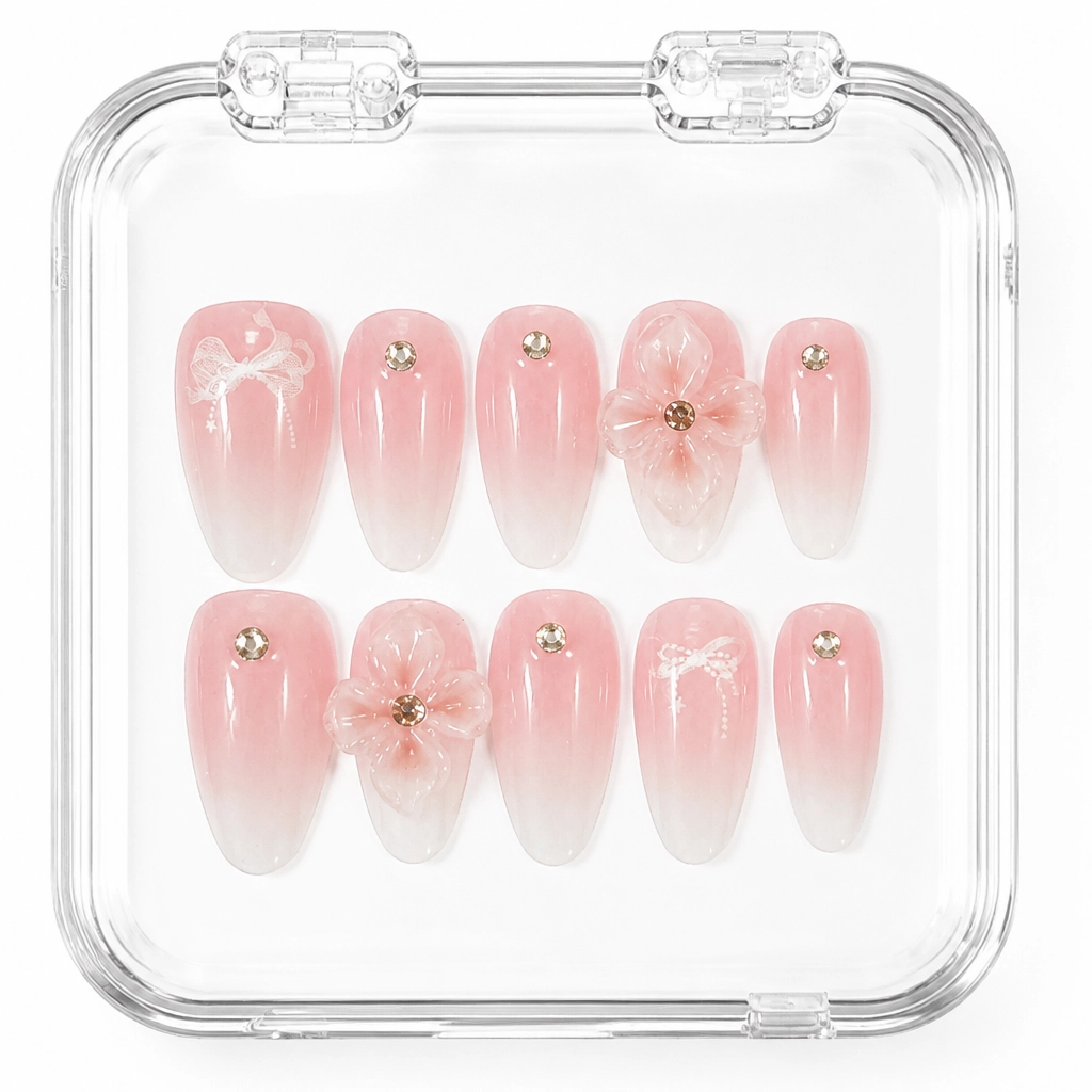 Press-on Nails Wholesale $6.90 Blossom Bow Garden by Yabe Vietnam