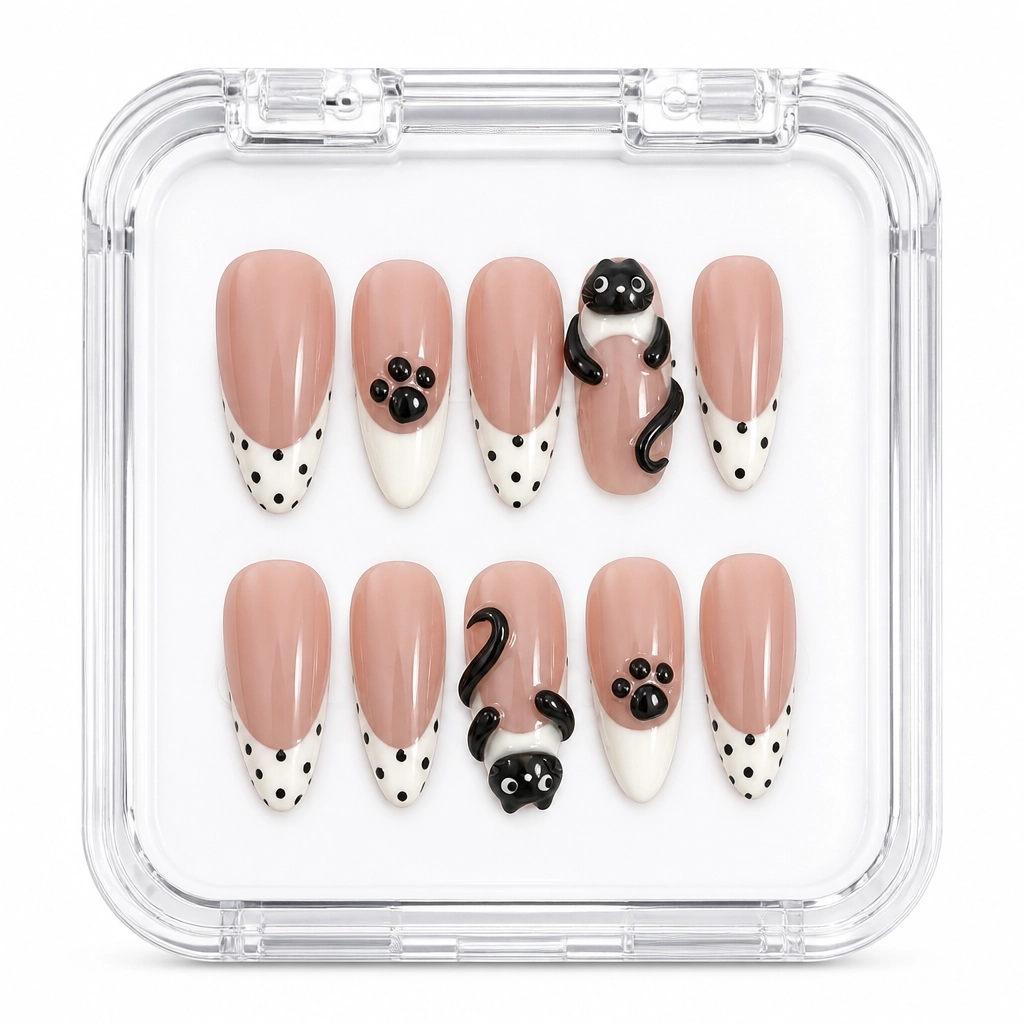 Press-on Nails Wholesale $6.90 Whimsical Whiskers by Yabe Vietnam
