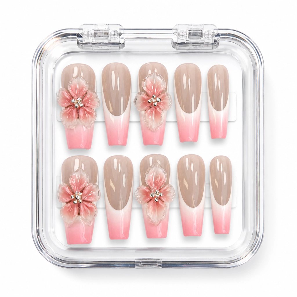 Press-on Nails Wholesale $11.90 Floral Elegance by Yabe Vietnam