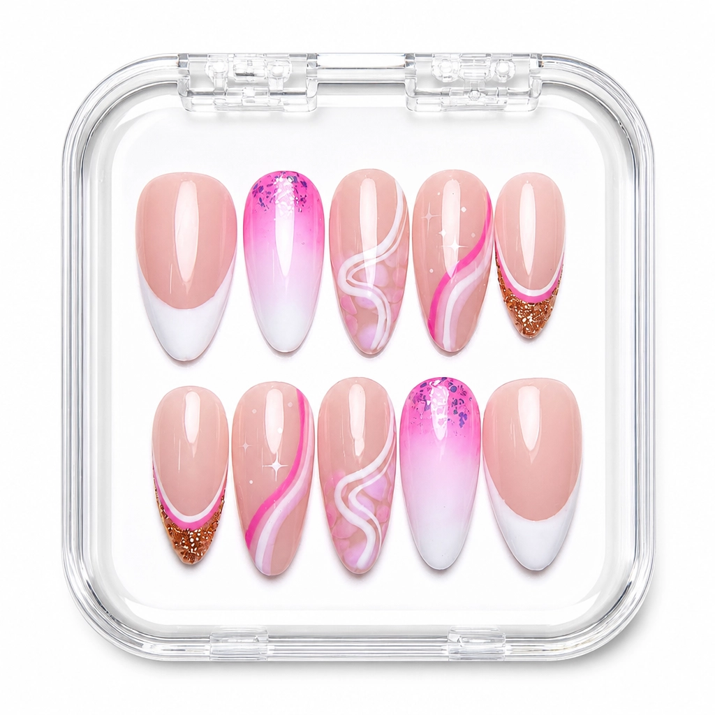 Press-on Nails Wholesale $11.90 Rose Quartz Elegance by Yabe Vietnam