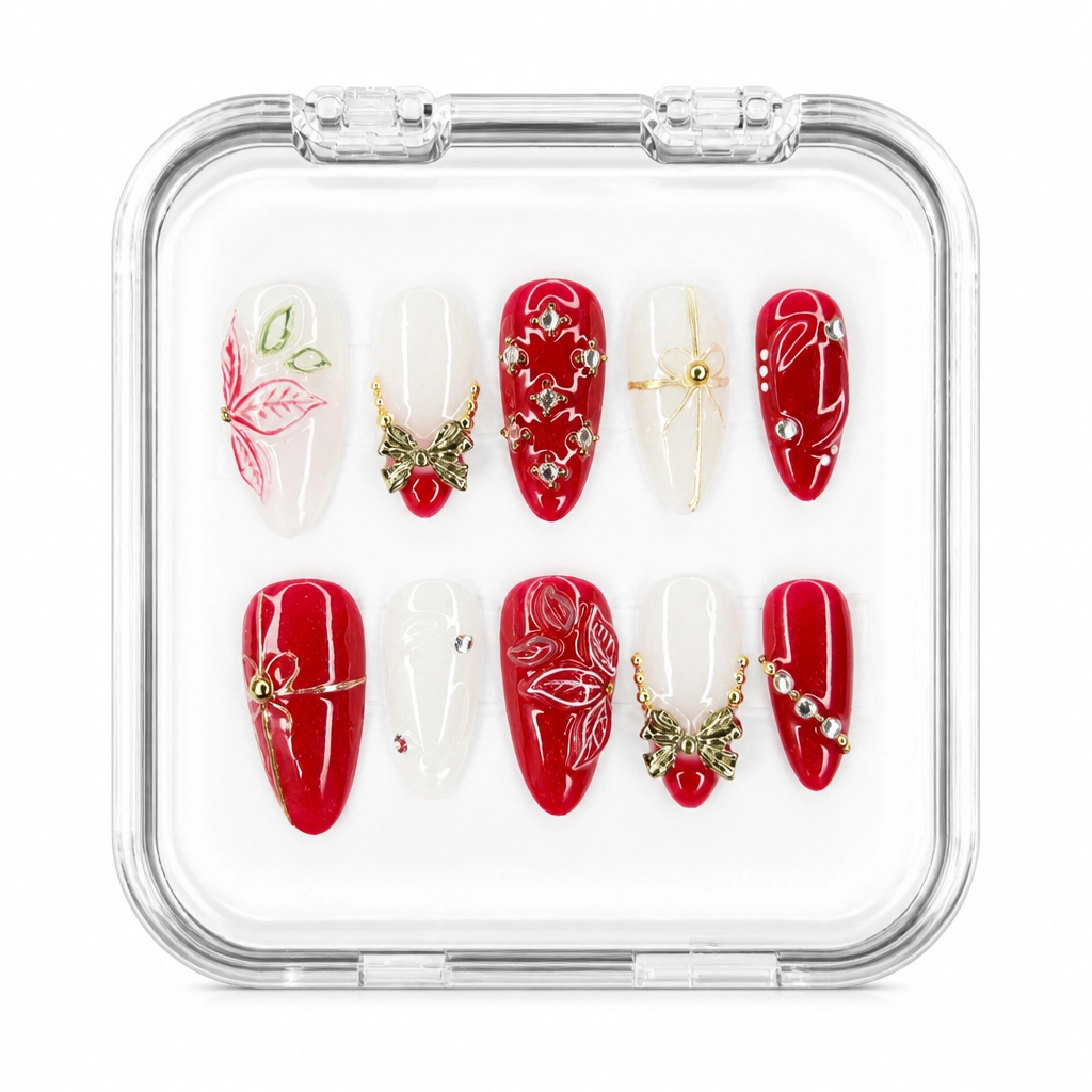 Press-on Nails Wholesale $11.90 Crimson Elegance by Yabe Vietnam