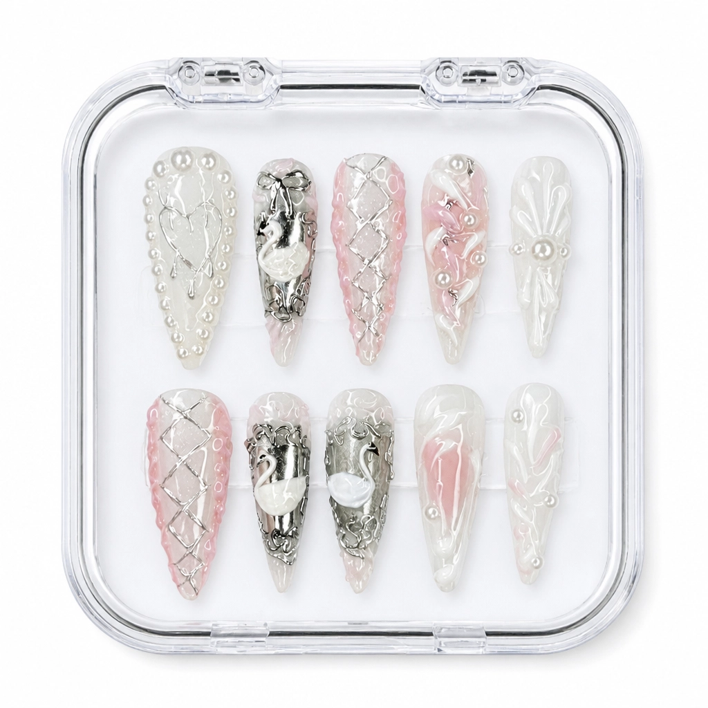 Press-on Nails Wholesale $11.90 Crystalline Elegance by Yabe Vietnam
