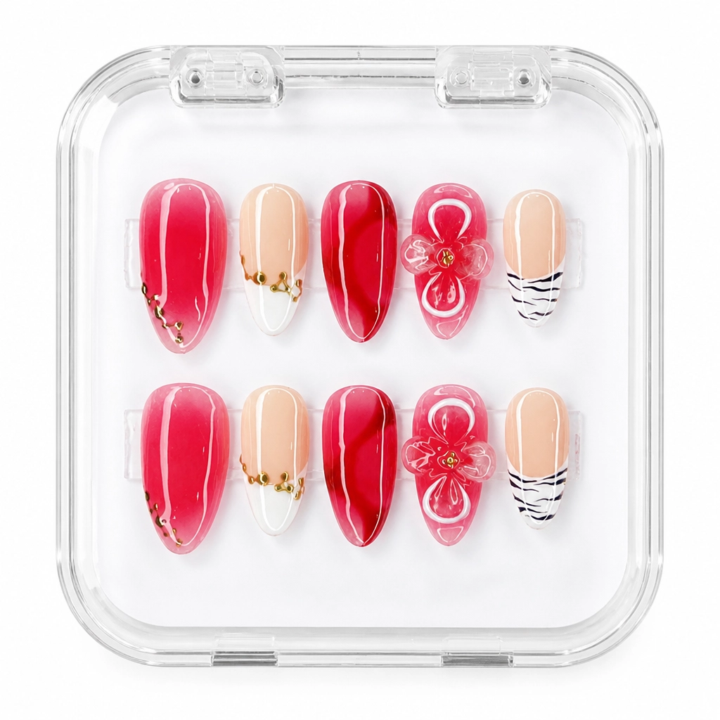 Press-on Nails Wholesale $11.90 Crimson Elegance by Yabe Vietnam