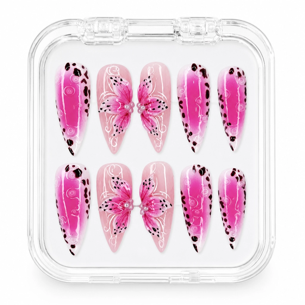 Press-on Nails Wholesale $11.90 Butterfly Garden Ballerina by Yabe Vietnam