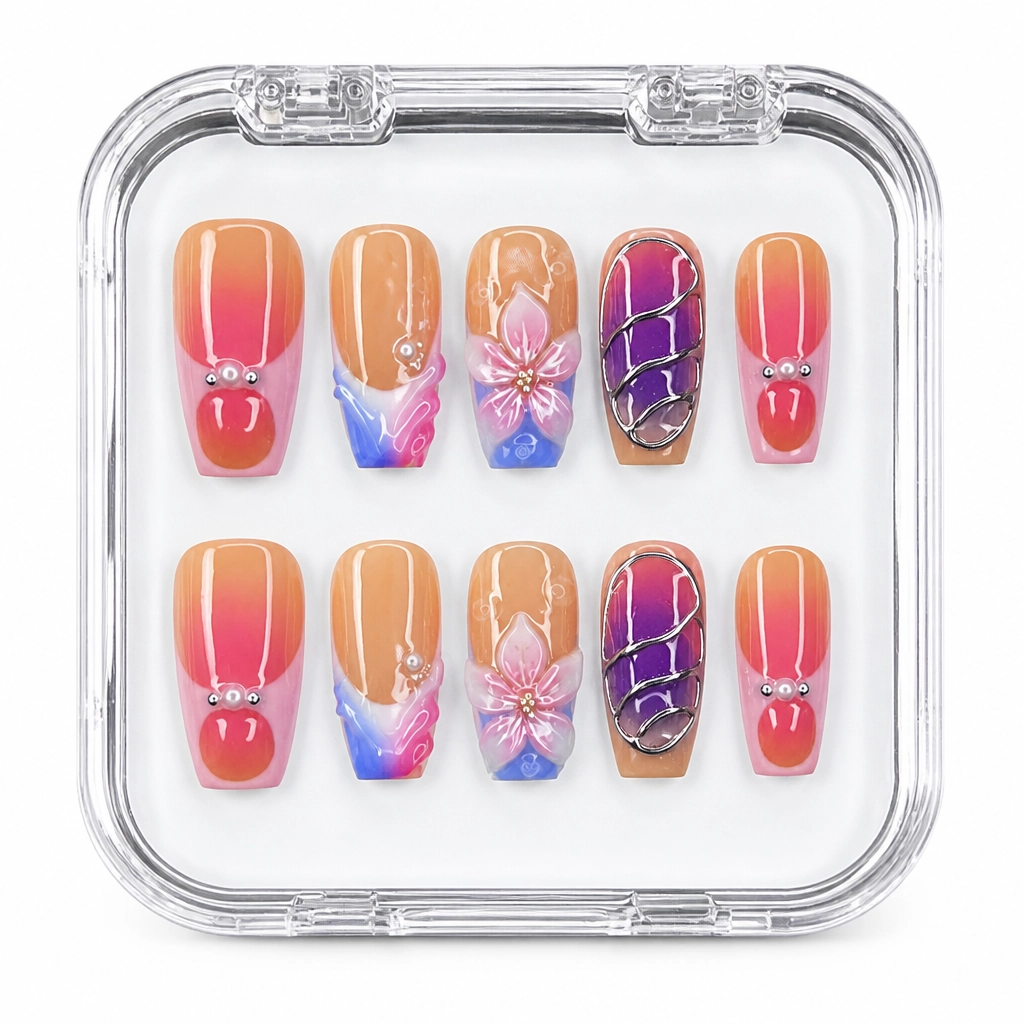 Press-on Nails Wholesale $11.90 Sunset Ombre Luxe by Yabe Vietnam
