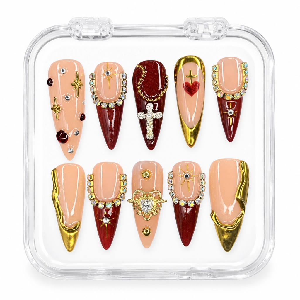 Press-on Nails Wholesale $11.90 Crimson Luxe by Yabe Vietnam