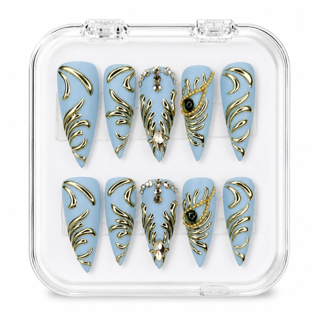 Press-on Nails Wholesale $11.90 Gilded Feather Luxe by Yabe Vietnam
