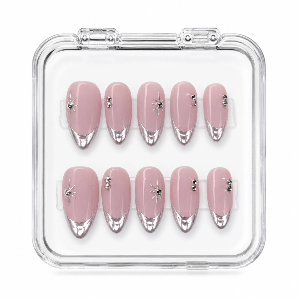 Press-on Nails Wholesale $11.90 Metallic Stiletto Elegance by Yabe Vietnam