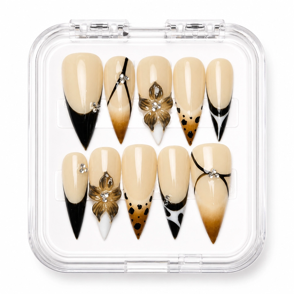 Press-on Nails Wholesale $11.90 Luxe Noir Butterfly by Yabe Vietnam