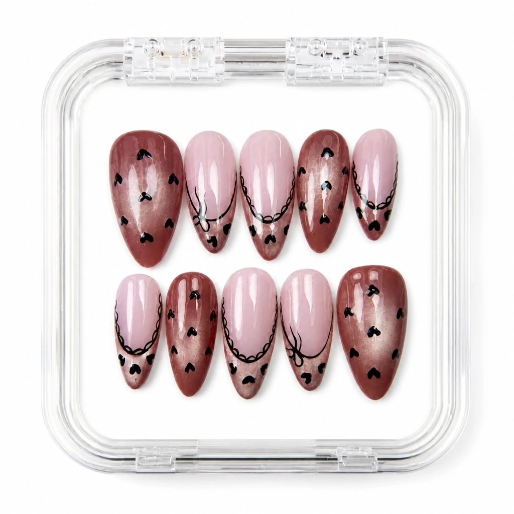Press-on Nails Wholesale $11.90 Dusty Rose Chains by Yabe Vietnam
