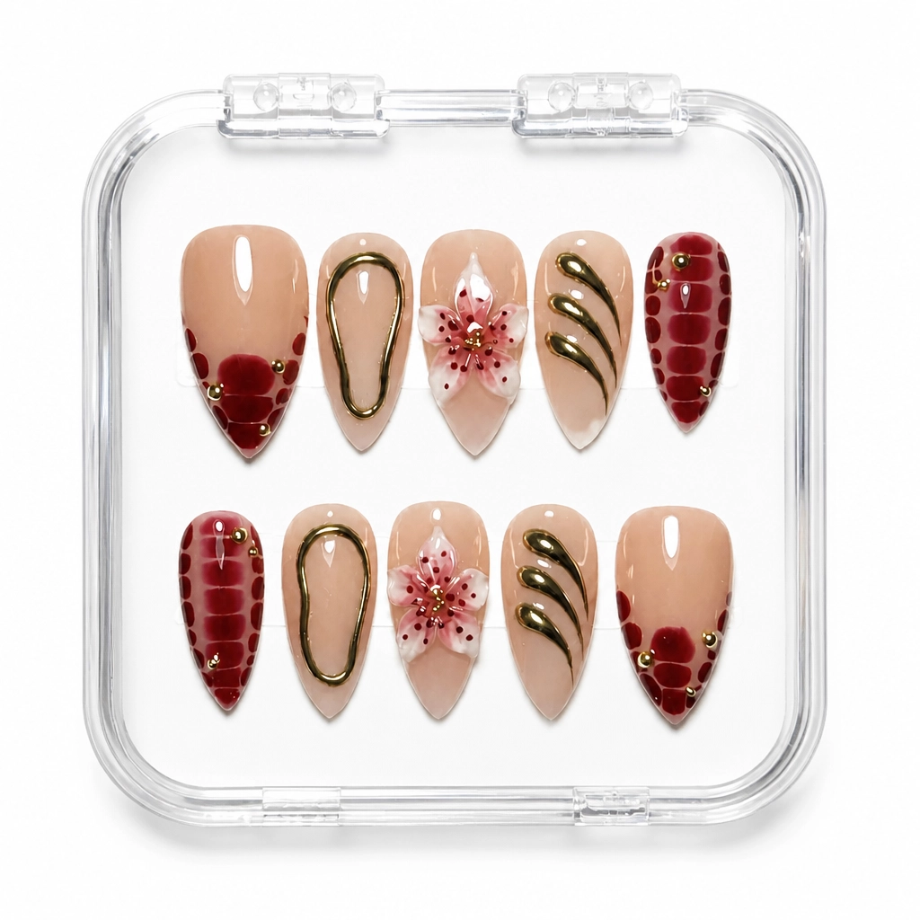 Press-on Nails Wholesale $11.90 Crimson Luxe by Yabe Vietnam