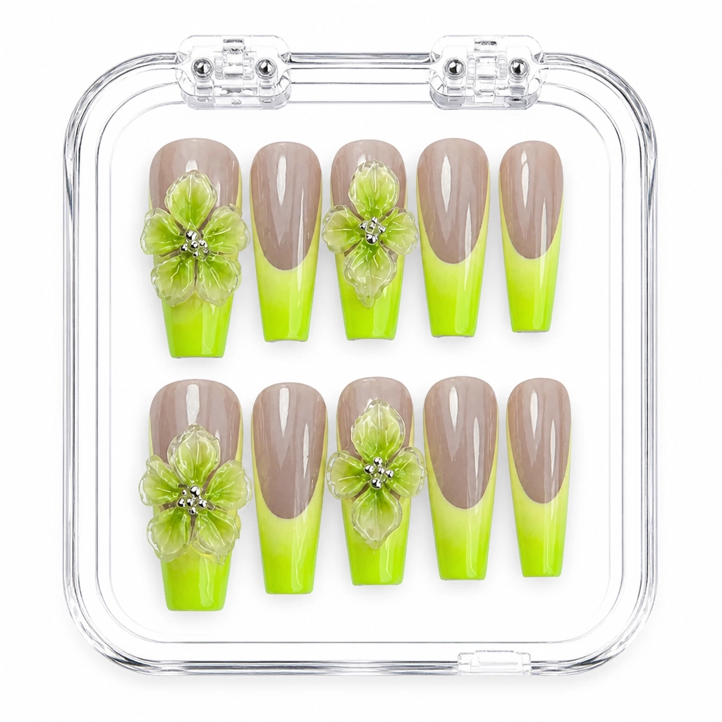 Press-on Nails Wholesale $11.90 Neon Bloom by Yabe Vietnam