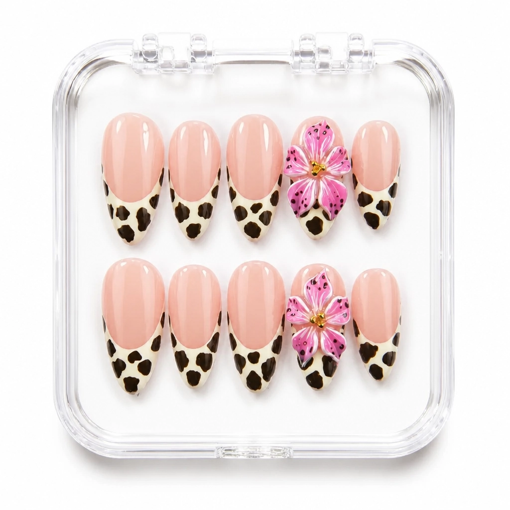 Press-on Nails Wholesale $11.90 Leopard Bloom by Yabe Vietnam
