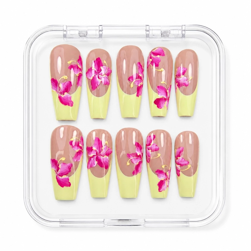 Press-on Nails Wholesale $11.90 Orchid Bloom by Yabe Vietnam