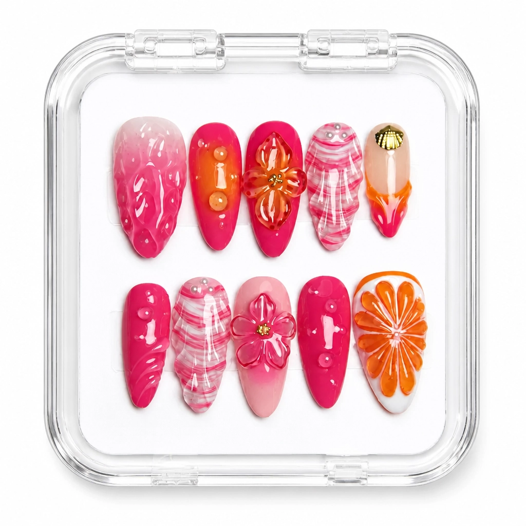Press-on Nails Wholesale $11.90 Citrus Luxe by Yabe Vietnam