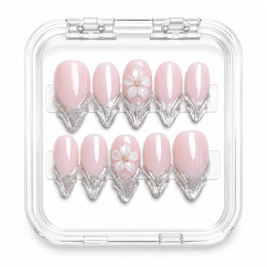 Press-on Nails Wholesale $11.90 Rose Crystalline by Yabe Vietnam
