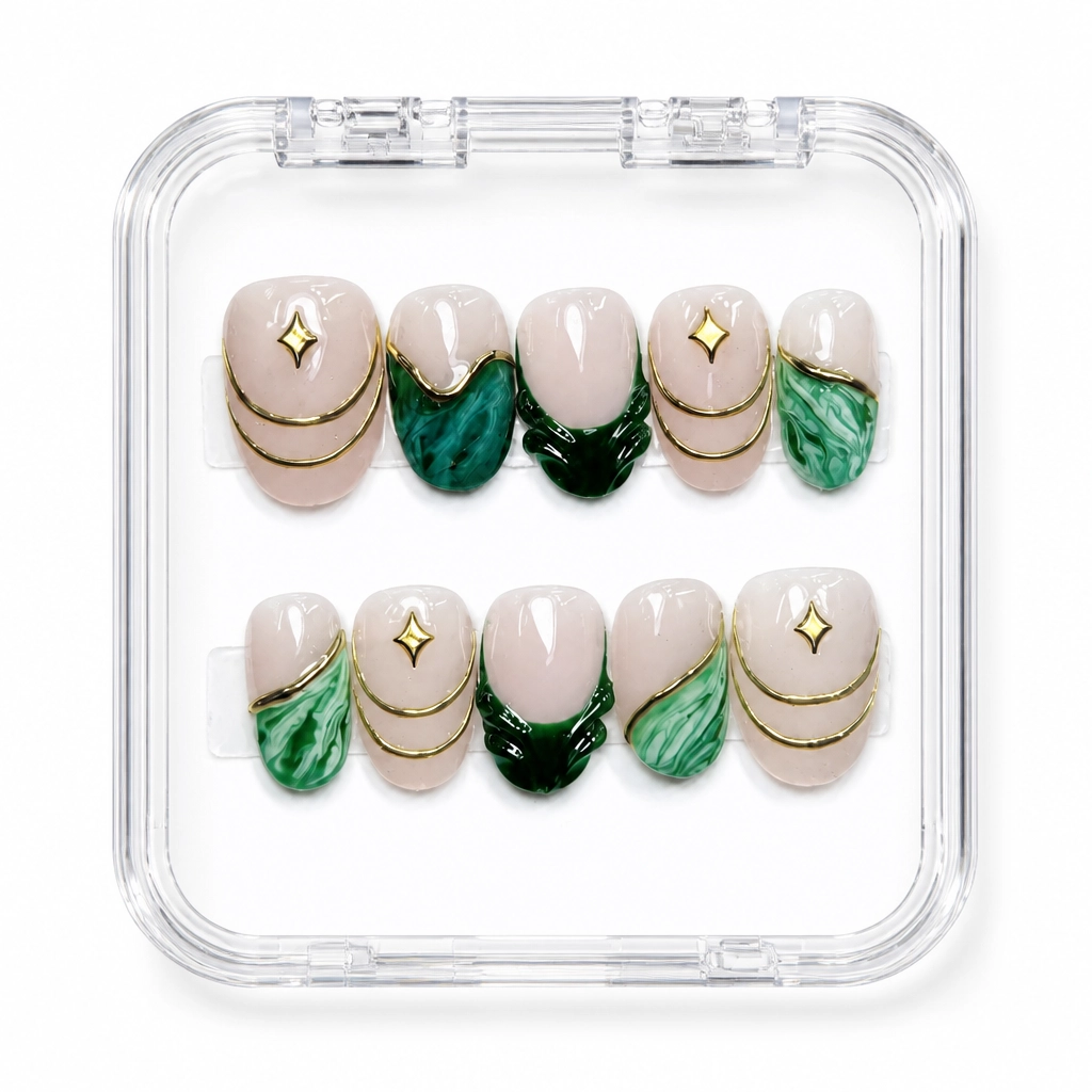Press-on Nails Wholesale $11.90 Emerald Luxe by Yabe Vietnam