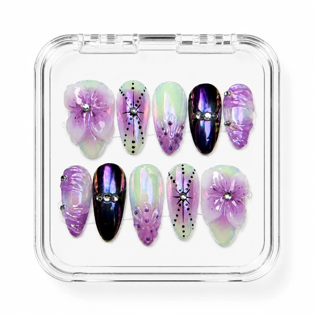 Press-on Nails Wholesale $11.90 Lavender Orchid Dreams by Yabe Vietnam