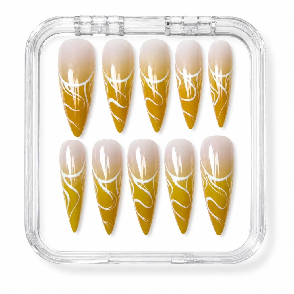 Press-on Nails Wholesale $11.90 Golden Geometry by Yabe Vietnam
