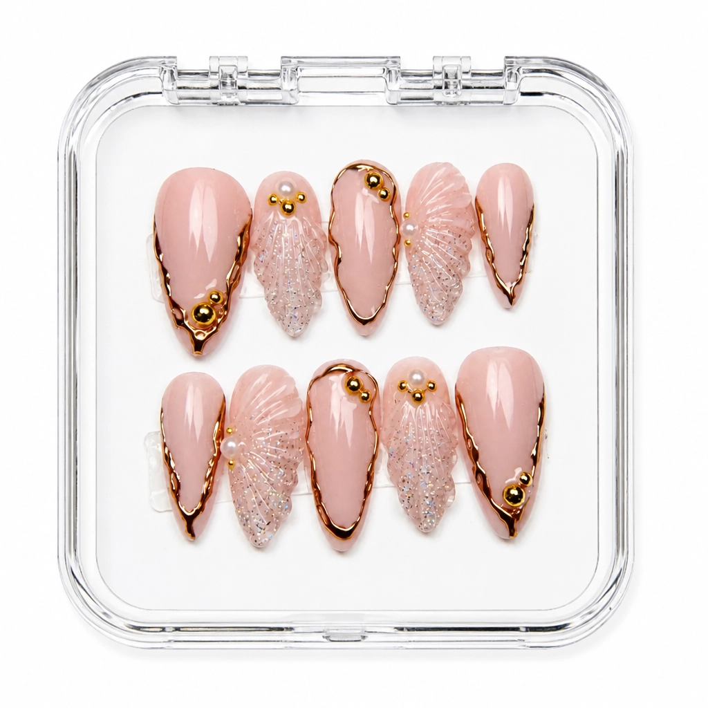 Press-on Nails Wholesale $11.90 Luxe Gold Elegance by Yabe Vietnam