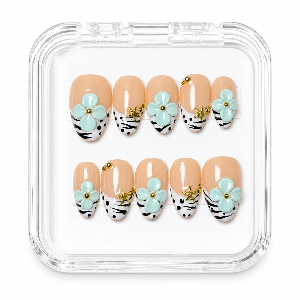 Press-on Nails Wholesale $11.90 Wildflower Elegance by Yabe Vietnam