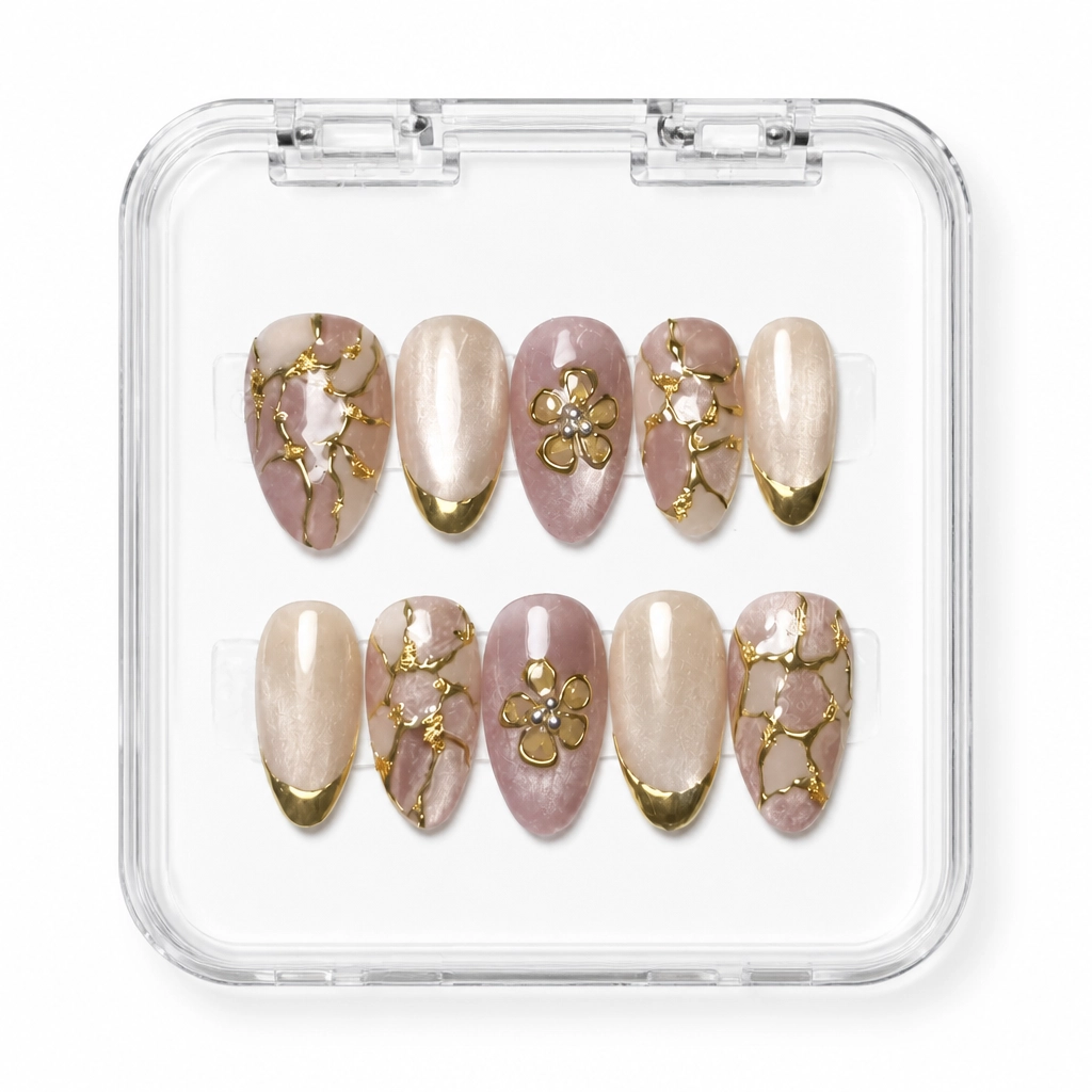 Press-on Nails Wholesale $11.90 Gilded Elegance by Yabe Vietnam