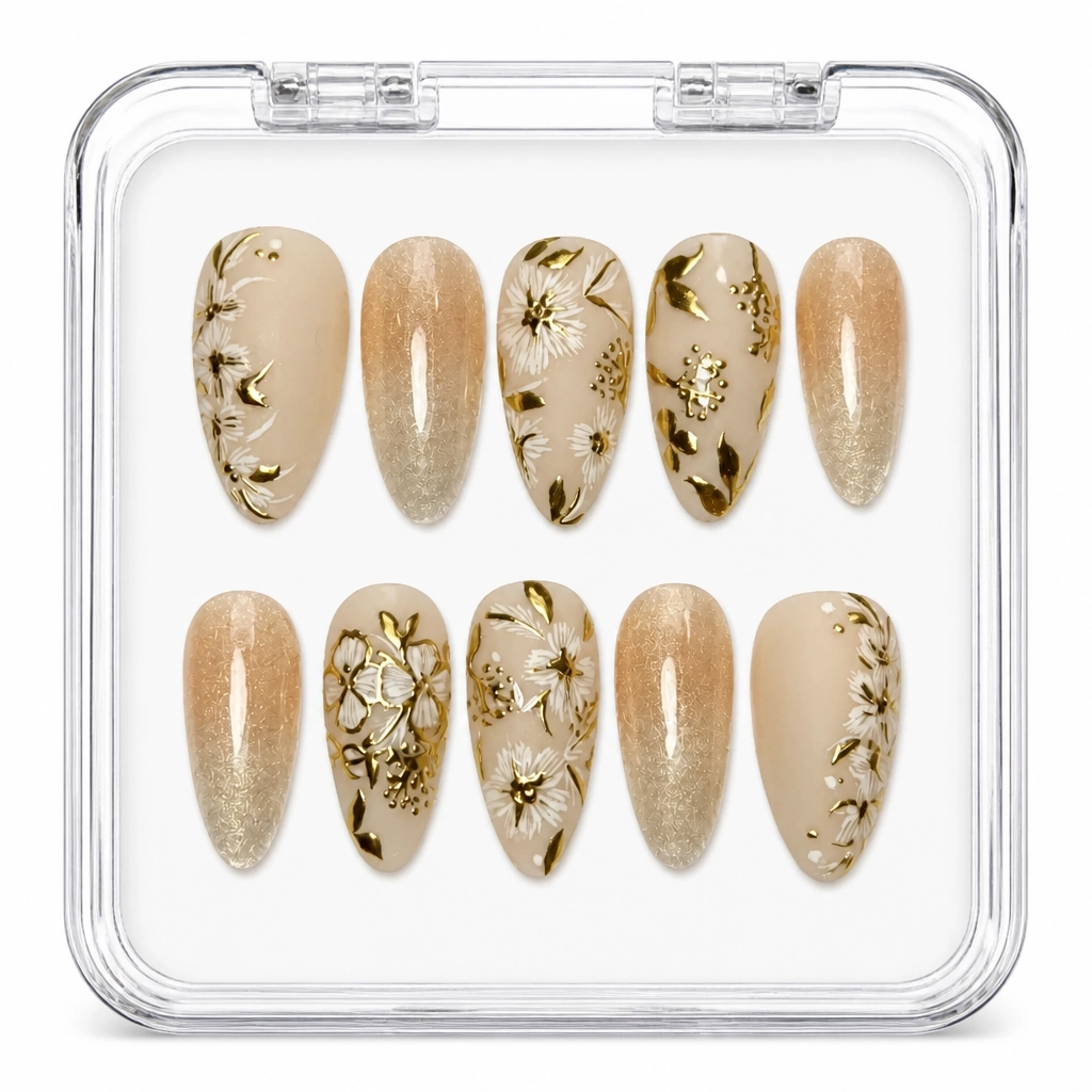Press-on Nails Wholesale $11.90 Botanical Elegance by Yabe Vietnam