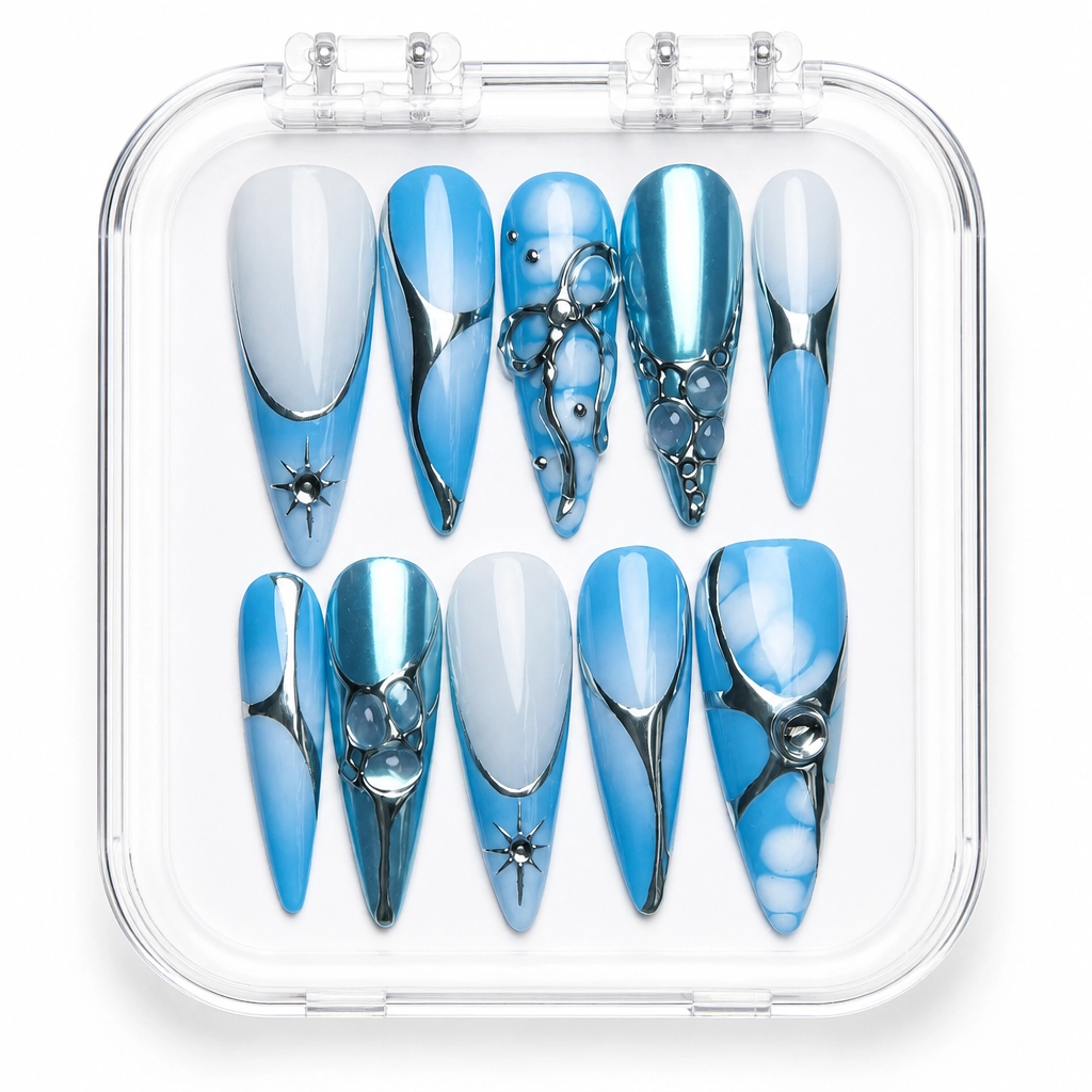 Press-on Nails Wholesale $11.90 Oceanic Radiance by Yabe Vietnam