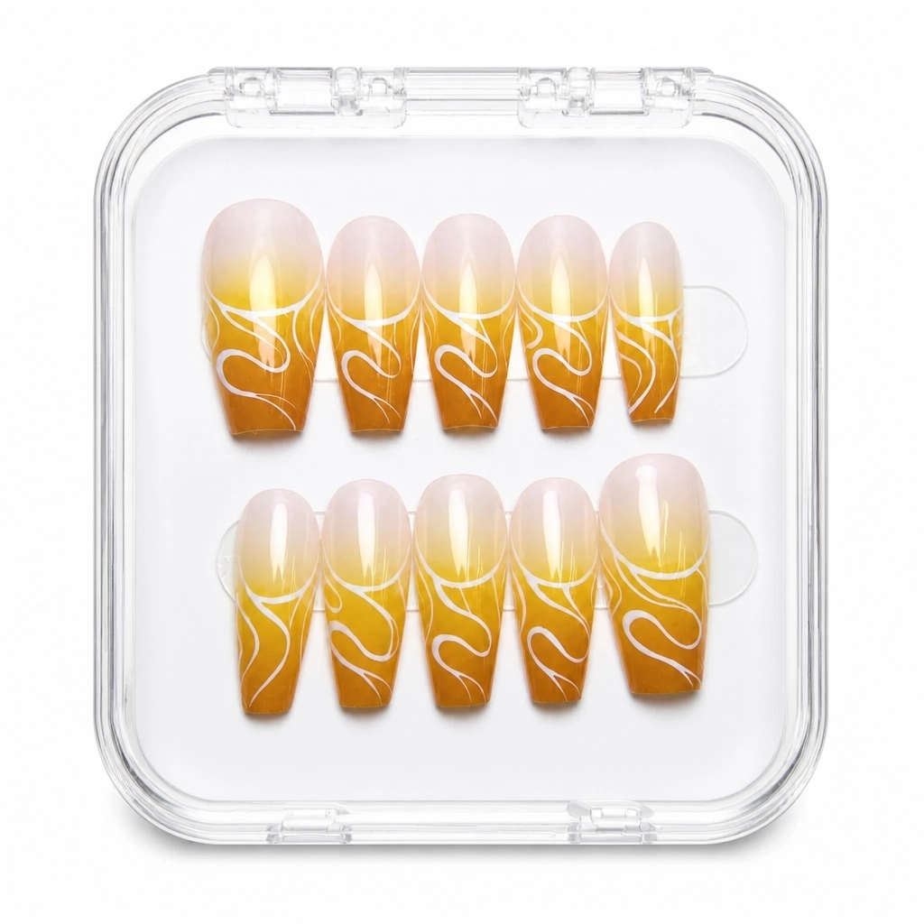 Press-on Nails Wholesale $11.90 Champagne Geometry by Yabe Vietnam
