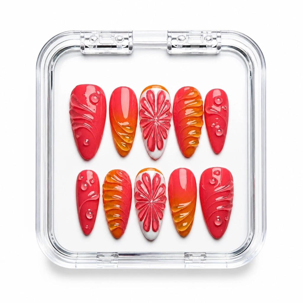Press-on Nails Wholesale $11.90 Crimson Radiance by Yabe Vietnam