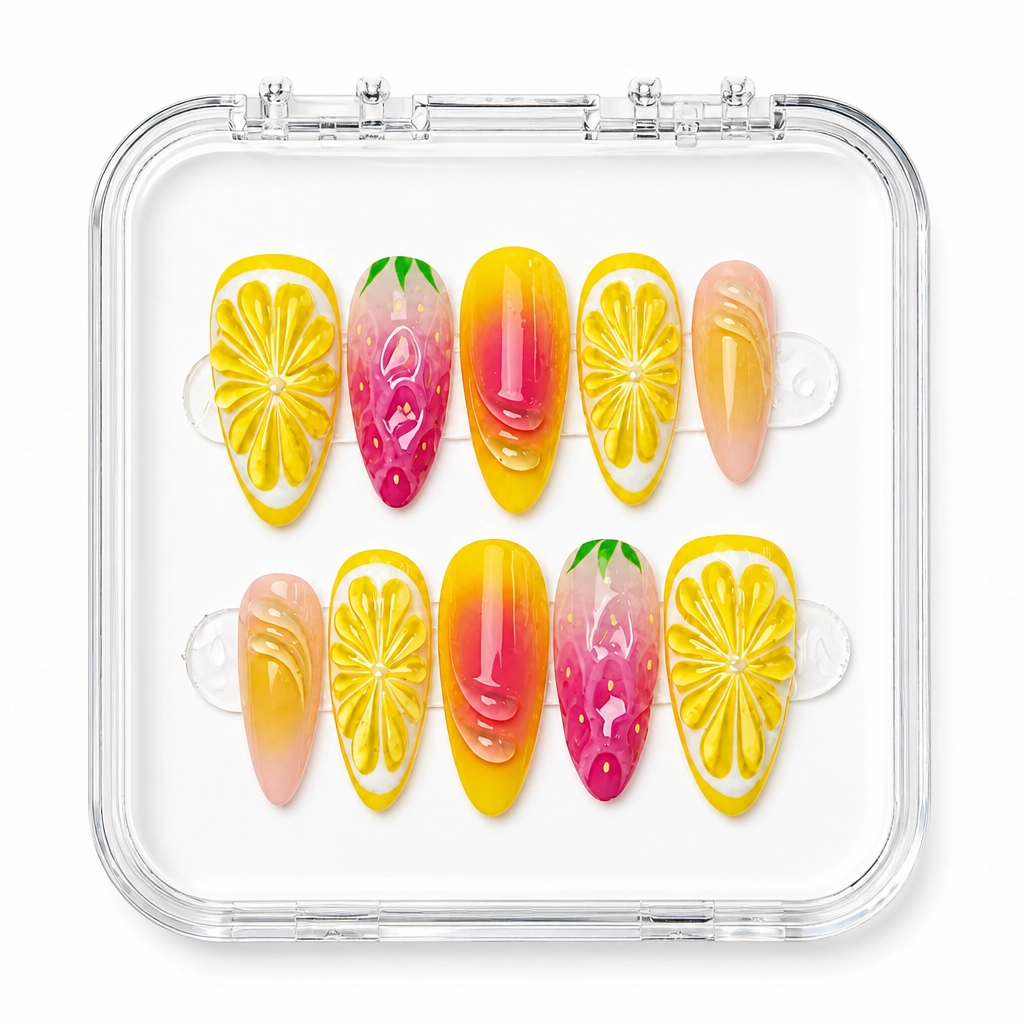 Press-on Nails Wholesale $11.90 Citrus Delight by Yabe Vietnam
