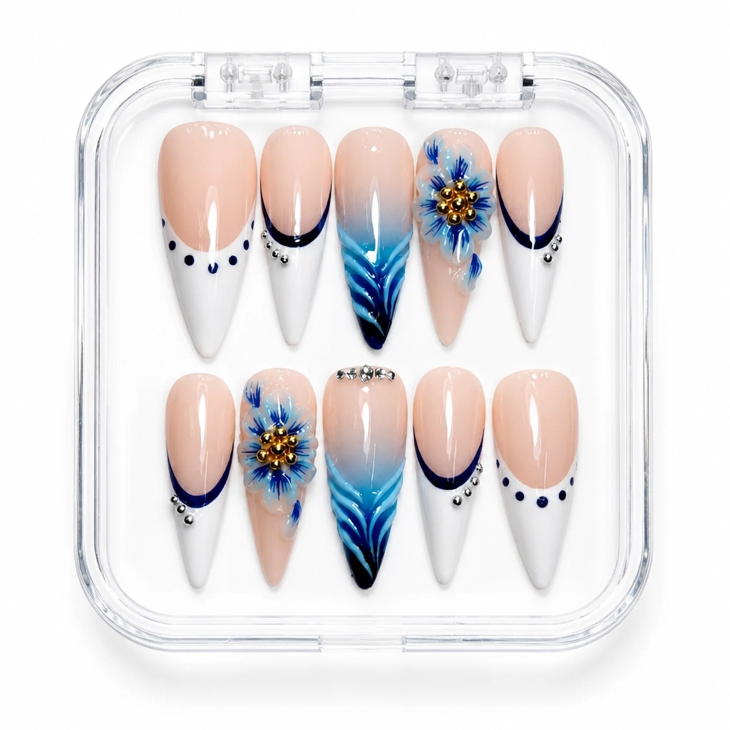 Press-on Nails Wholesale $11.90 Nude Bloom Elegance by Yabe Vietnam