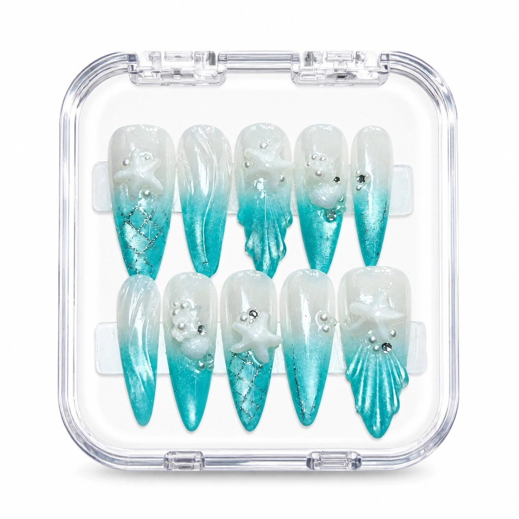Press-on Nails Wholesale $11.90 Emerald Glimmer by Yabe Vietnam