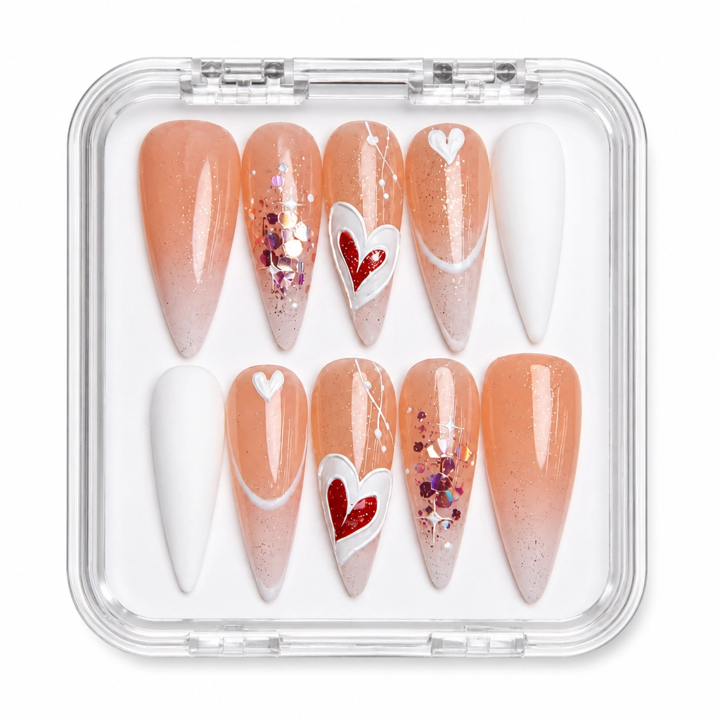 Press-on Nails Wholesale $11.90 Cupid's Glitter by Yabe Vietnam