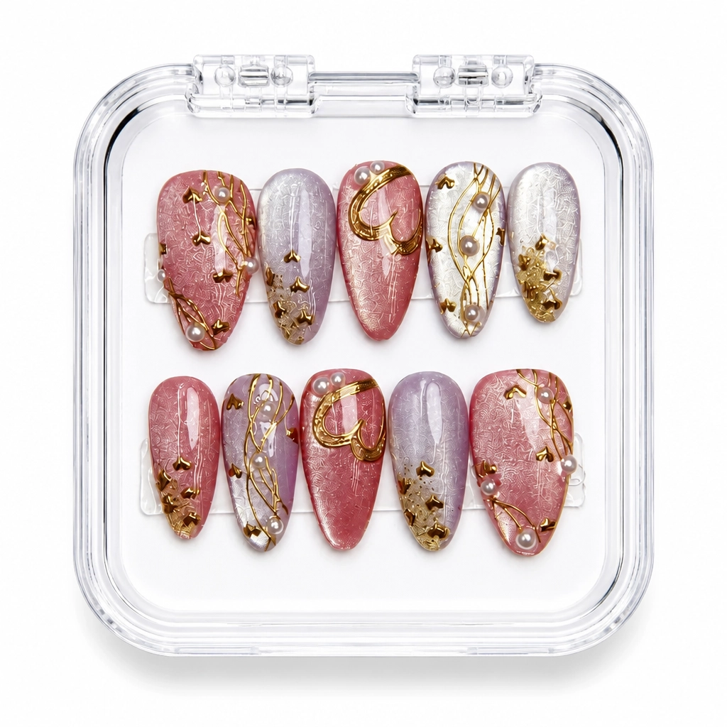 Press-on Nails Wholesale $11.90 Glitter Rose Luxe by Yabe Vietnam