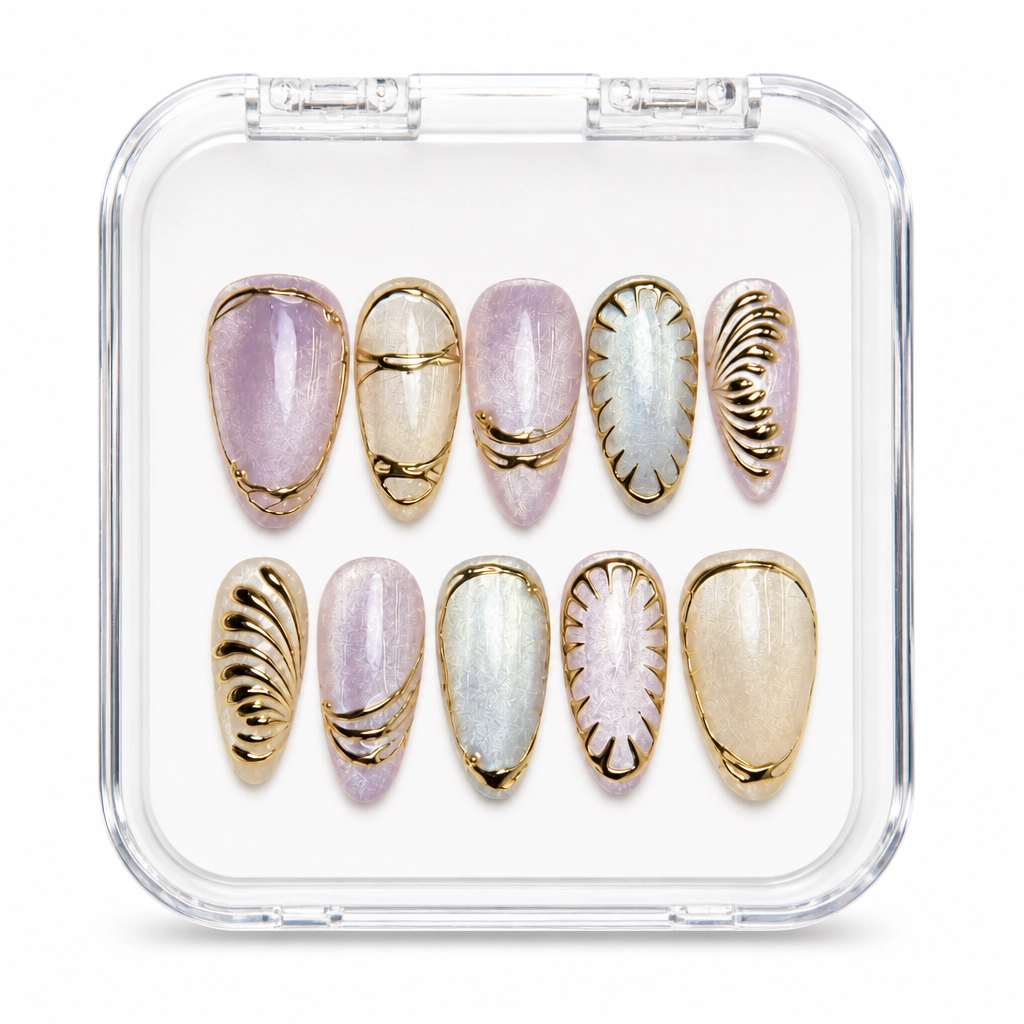 Press-on Nails Wholesale $11.90 Opalescent Shell Luxe by Yabe Vietnam
