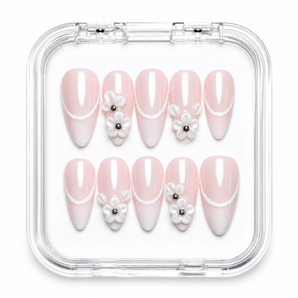 Press-on Nails Wholesale $11.90 Blush Bow Elegance by Yabe Vietnam