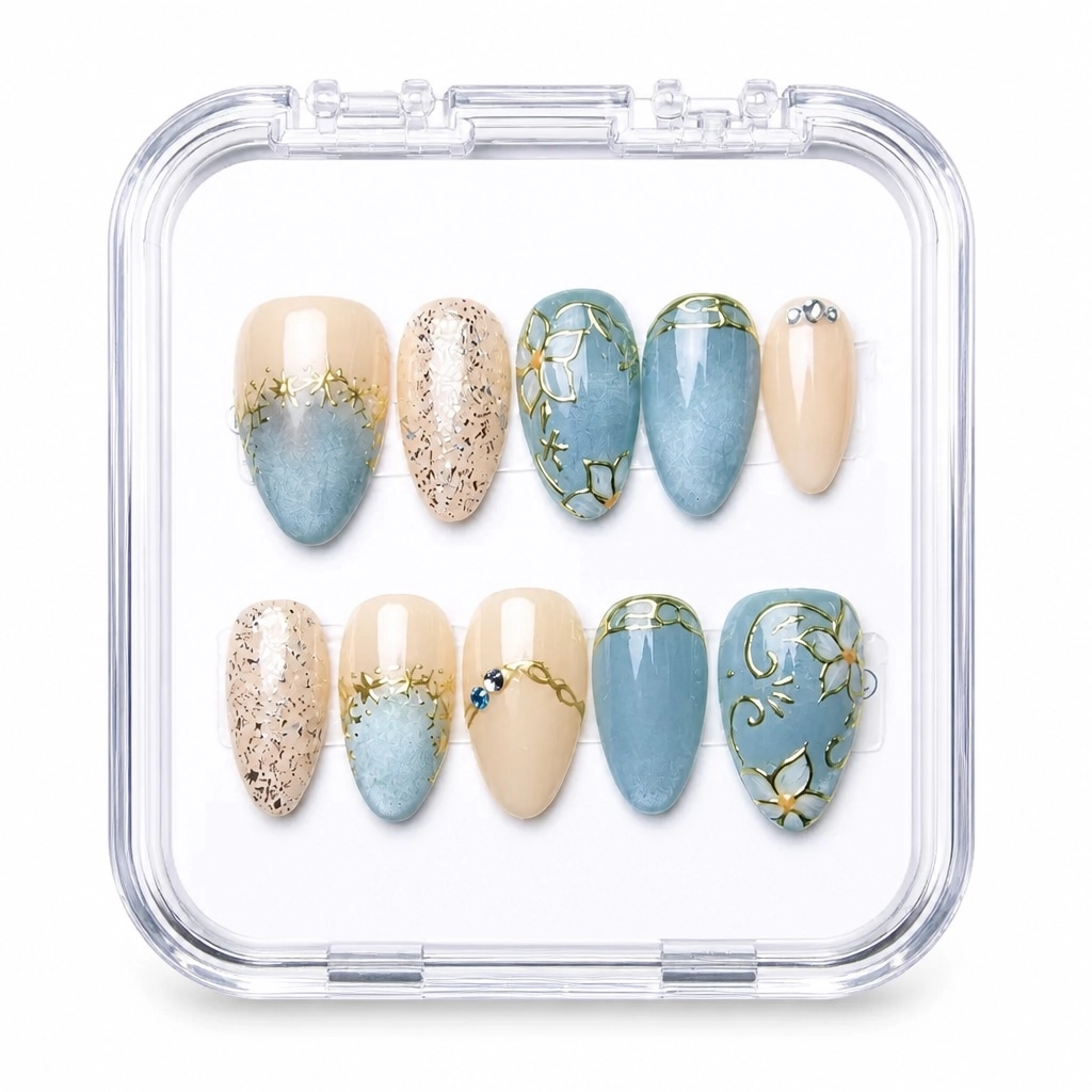 Press-on Nails Wholesale $11.90 Coastal Serenity by Yabe Vietnam