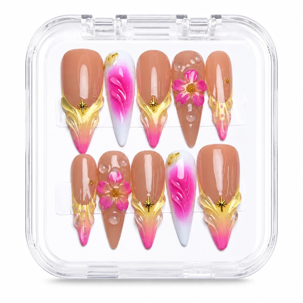 Press-on Nails Wholesale $11.90 Gilded Bloom by Yabe Vietnam