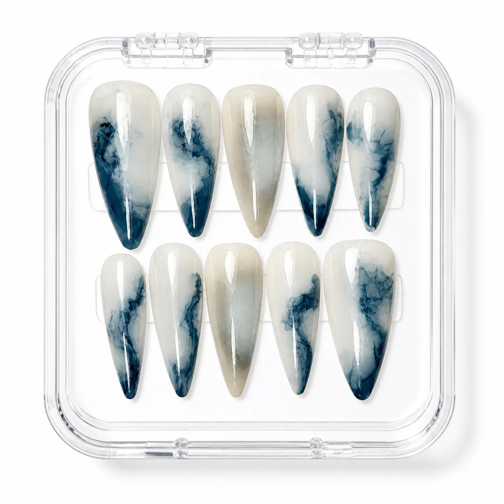 Press-on Nails Wholesale $11.90 Ink Wash Elegance by Yabe Vietnam