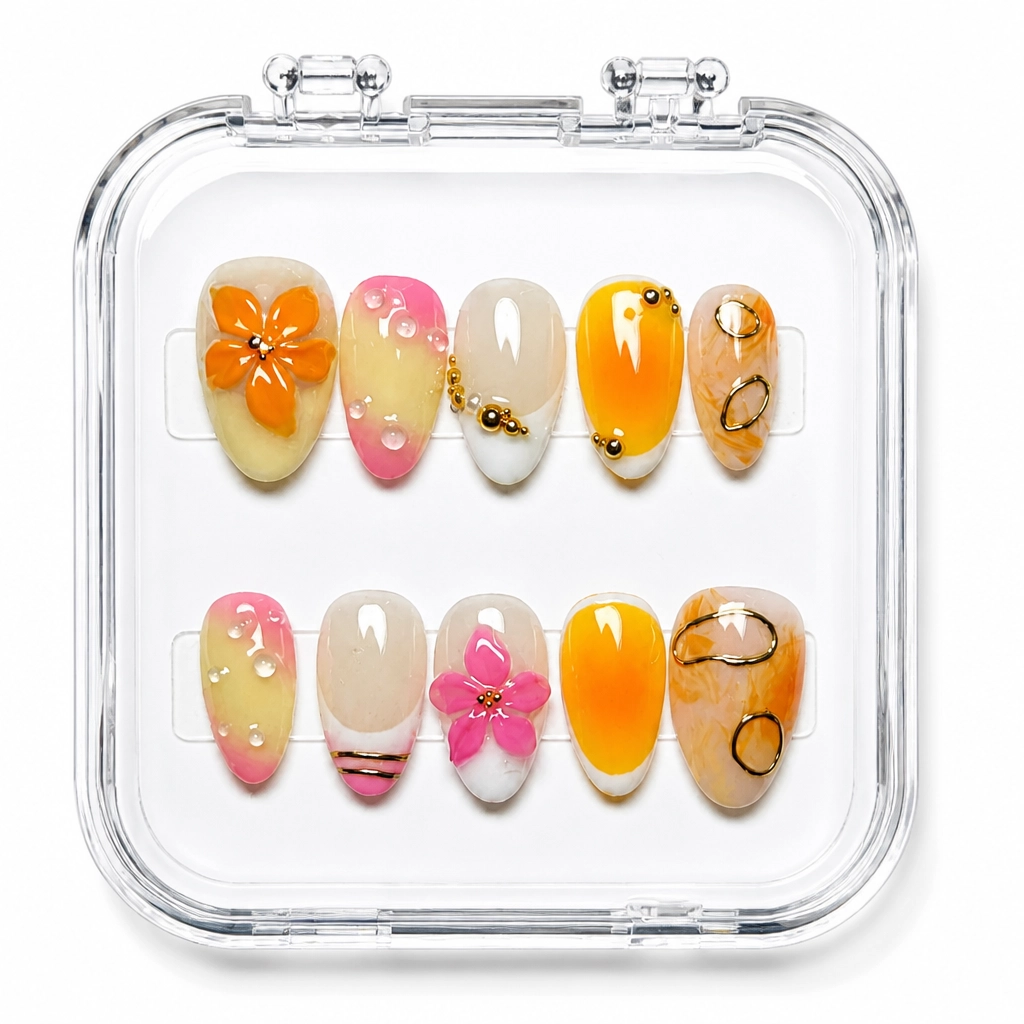 Press-on Nails Wholesale $11.90 Autumn Blooms by Yabe Vietnam